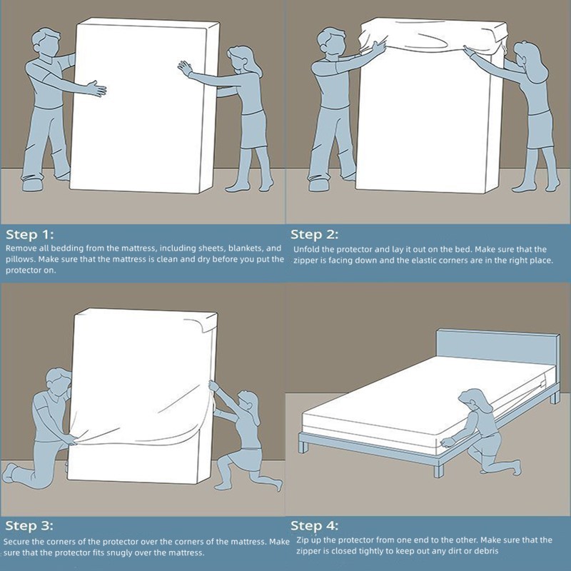 Zipper-Mattress-Pad-Cover-Non-Woven-Disposable-Waterproof-Mattress-Protector-Bedbug-Proof-Bed-Cover